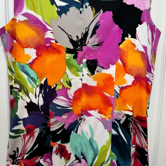 ALYX FLORAL MULTICOLOR SLEEVELESS SHEATH DRESS. KNEE LENGHT. LIKE NEW! - Picture 11 of 15